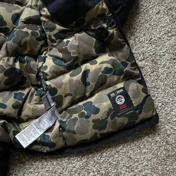 Rare 00s Levi’s Black Camo Insulated Down Puffer Jacket Parka Coat - Picture 6 of 8